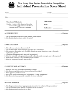 Preview of Individual Presentation Scoresheet